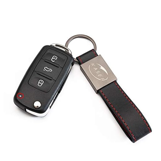 Coque Clé Télécommande Plip 3 Boutons MK6 pour VW Volkswagen Golf Polo Tiguan Passat Touareg Seat Skoda avec Porte-Clés en Cuir KASER