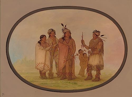 Cuadro de pintura sobre lienzo abstracta, coleccion George Catlin 60x90cm