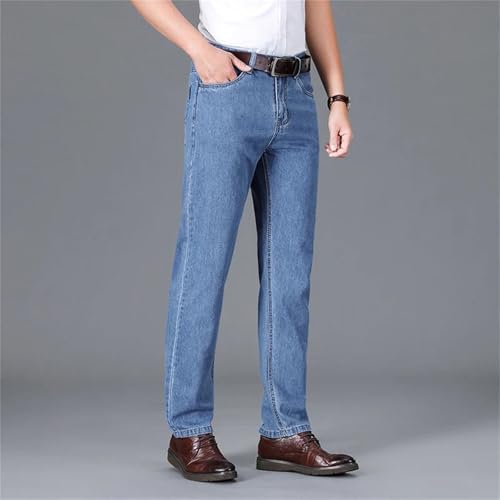 Men's Classic Jeans Cotton Denim Pants Straight Casual Business Summer Plus Size Trousers Spring Clothing3
