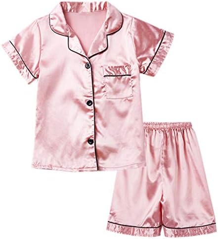 Kids Boys Girls Satin Pajamas Set