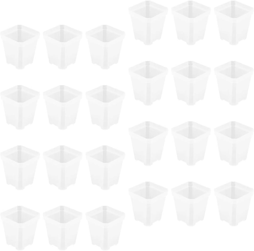 IMIKEYA 50pcs Square Plastic Nursery Pots with Drainage, Mini Planter Pots for Succulents and Indoor Gardening, Thickened Octagonal Seedling Containers for Home and Patio Use