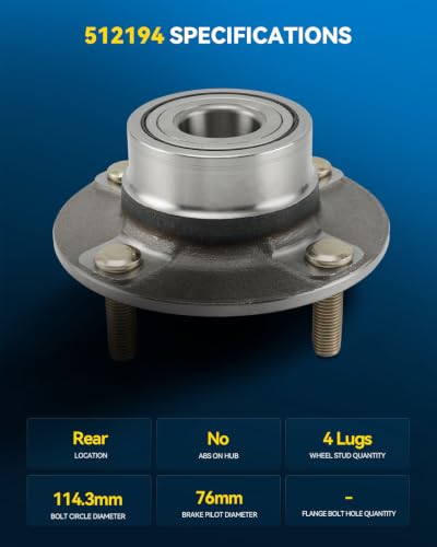 Image of PHILTOP 512194 x1 Rear Wheel Bearing Hub Assembly for Hyundai Elantra