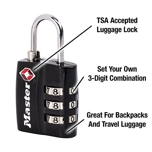 Master Lock 4680DBLK Black Tsa-Approved Luggage Lock thumb #2
