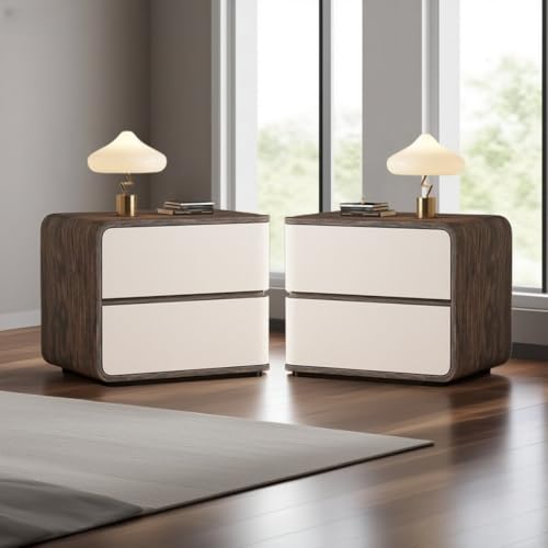HJYBFA Mueble de Cuero cajón, combinación Izquierda y Derecha de Madera Maciza, pequeño Espacio de Almacenamiento para Dormitorio y salón (Beige, 15.7 x 15.7 x 18.9)
