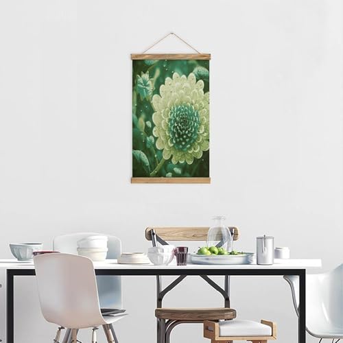 Póster de flores verdes FekiLoot con colgante para sala de estar 6