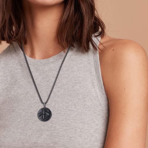 COAI Black Obsidian Necklace for Men Women, Bee Pendant Crystal Necklace3
