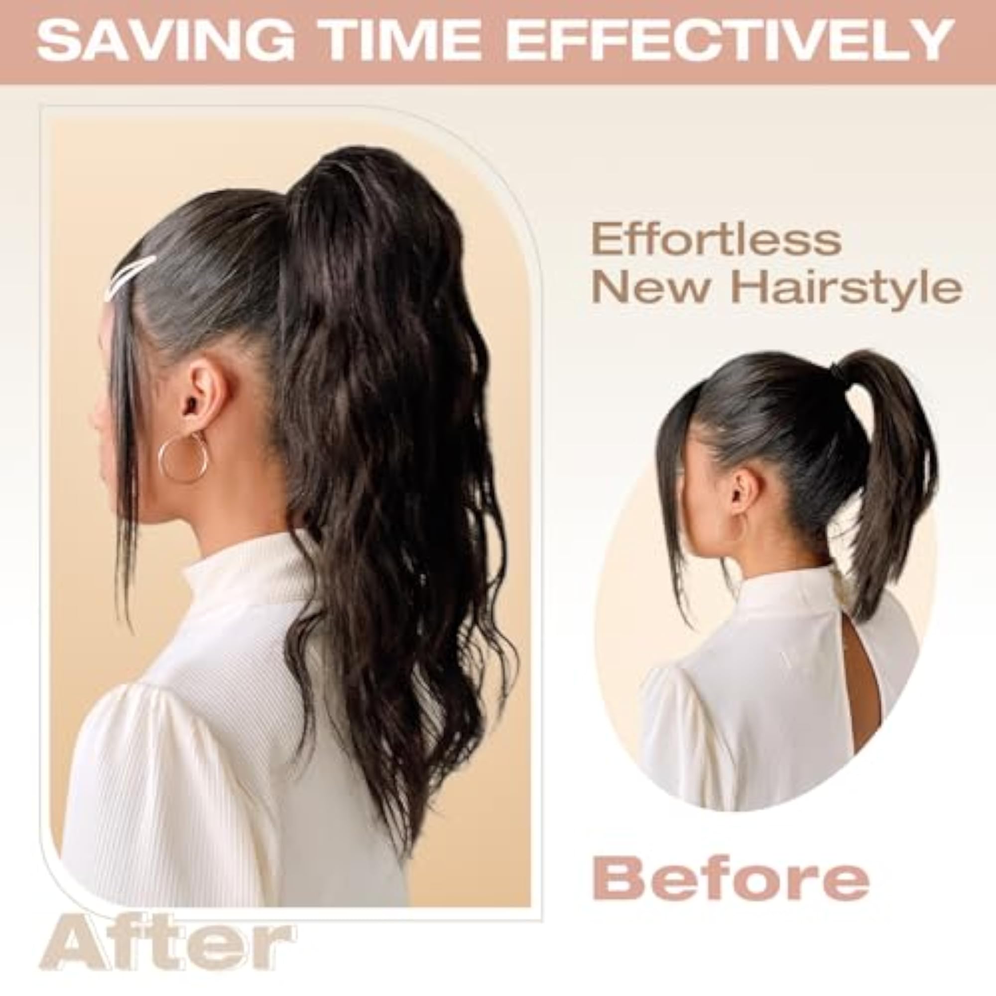 18-Inch Long Curly Ponytail Hair Extension for Women