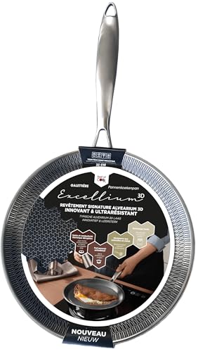 POELE A CREPES & GALETTES - EXCELLIUM 3D - Poêle Anti-adhésive Pr...