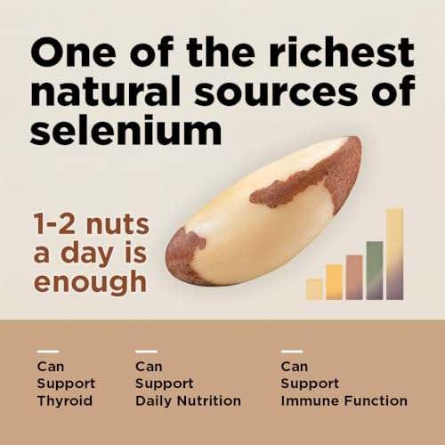 Image of Premium Wild Harvested Raw Brazil Nuts, 1 lb (16oz) - High Selenium, Batch Tested Peanut & Gluten Free, Non-GMO, Kosher, Resealable Bag