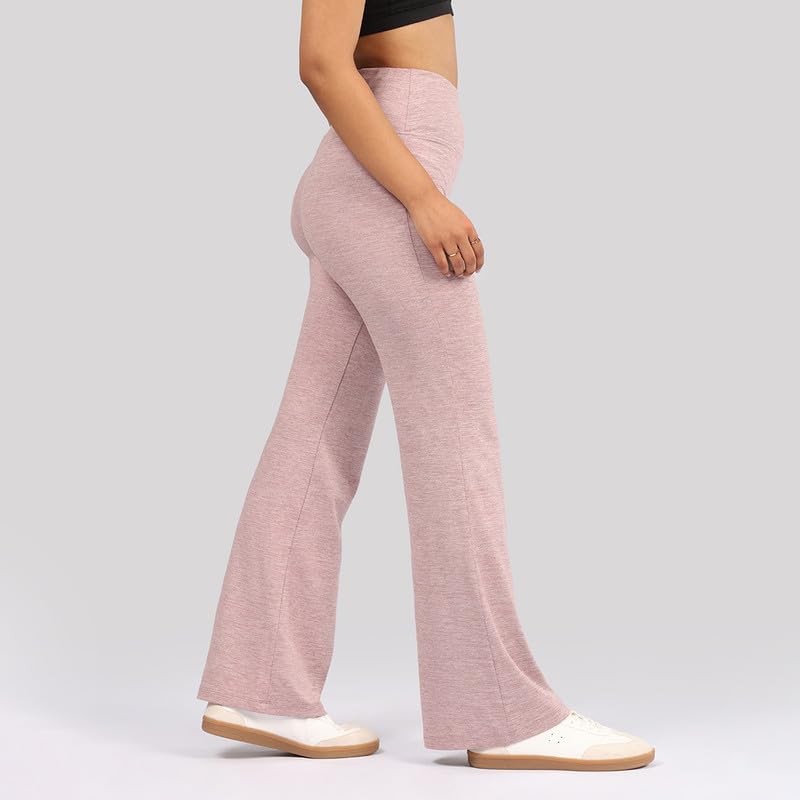 Image of BlissClub AirMelt Flare Pants - Lite | Flared Silhouette | Back Pocket| Weightless Fabric | High Rise Waistband, Regular (for Women Upto 5'4)