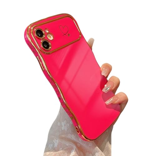 Coque iPhone 12 pour femmes et filles style bouclé cœur mignon
