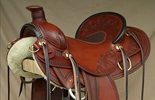 SPORTS COLLECTION Wade Tree A Fork Premium Western Leather Roping Ranch Work Horse Saddle, Size 16 Inches Seat Available