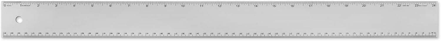 Alumicolor Professional 24IN Non-Slip Straight Edge, Silver