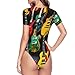 YANYU Colorful Guitar Print Adult Romper Womens Short Sleeve Onesie Bodysuit Casual Comfort Fashion Outfit