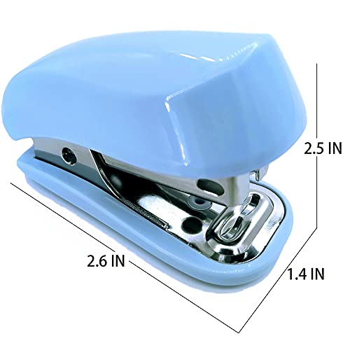 Mini Staplers, Desktop Stapler, Small Stapler Size, 25 Sheet Stapler, Fits Into The Palm Of Your Hand; Includes Built-In Staple Remover & 1000 Standard Staples（Blue） #TOP4