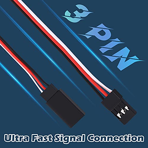 Image of Frienda 15 Pieces 3-pin Servo Extension Cables Servo Extension Cord Male to Female Rc Wire Cable Connectors Compatible with Rc Jr Futaba Car Airplanes(11.8 Inch)