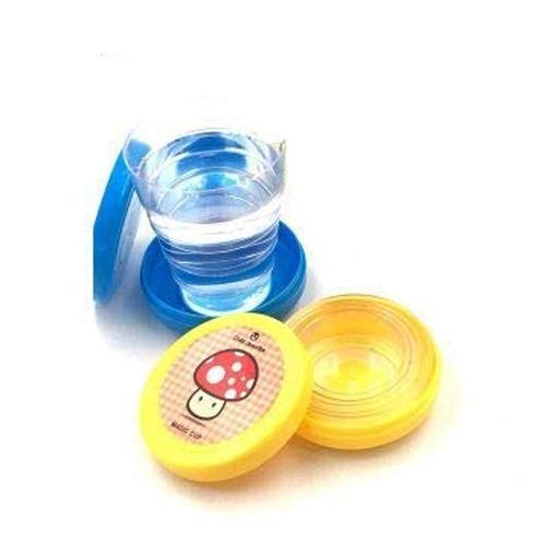 VIRTUAL WORLD Set of 2 Folding Collapsible Magic Cup - Mug Glass for Travel, Outdoors, Hiking (Color and Design May Vary)