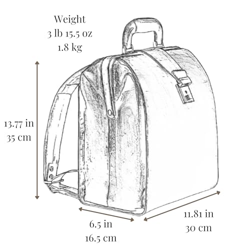 Image of Time Resistance Leather Backpack for Men and Women - Business Rucksack Laptop Bag (Black)