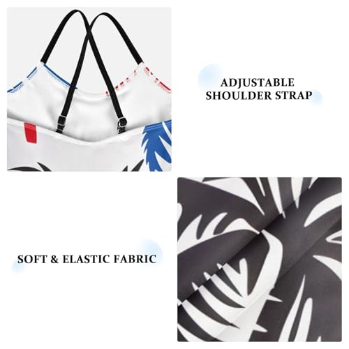 Bolaz Girls Swimsuits One-Piece Bathing Suits Multicolor Kids Sport Summer Beach Swimwear for 3-10 Years Old-Multicolor Palm Trees Pattern3