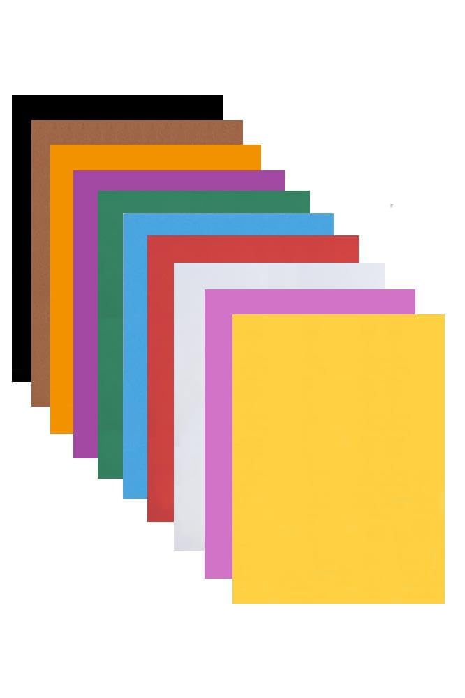 Renkli Mukavva 10 Renk 50x70 cm 1 Paket Sert Renkli Karton 1.0 mm Okul Okul Öncesi Anasınıfı Hobi Etkinlik