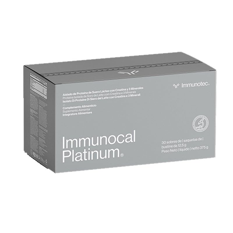 Immunocal Platinum Precursor Glutatión, Suplemento Nutricional en Polvo, Proteína de Suero Lácteo con Cisteína, 30 Sobres de 12.5g, 375g Peso Total