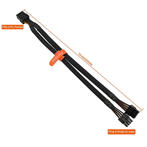 Adaptador PCIe de 8 pines hembra a doble 8 pines macho cable divisor de alimentación para GPU 4