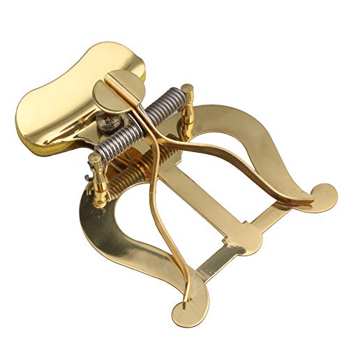 Portable Trombone Clamp-On Holder Marching Lyre Gold