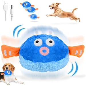 Hondenspeelgoed, interactief hondenspeelgoed, beweegbaar pluche dier voor huisdieren, elektrische hondenbal met geluid en rebound voor honden en katten (A)