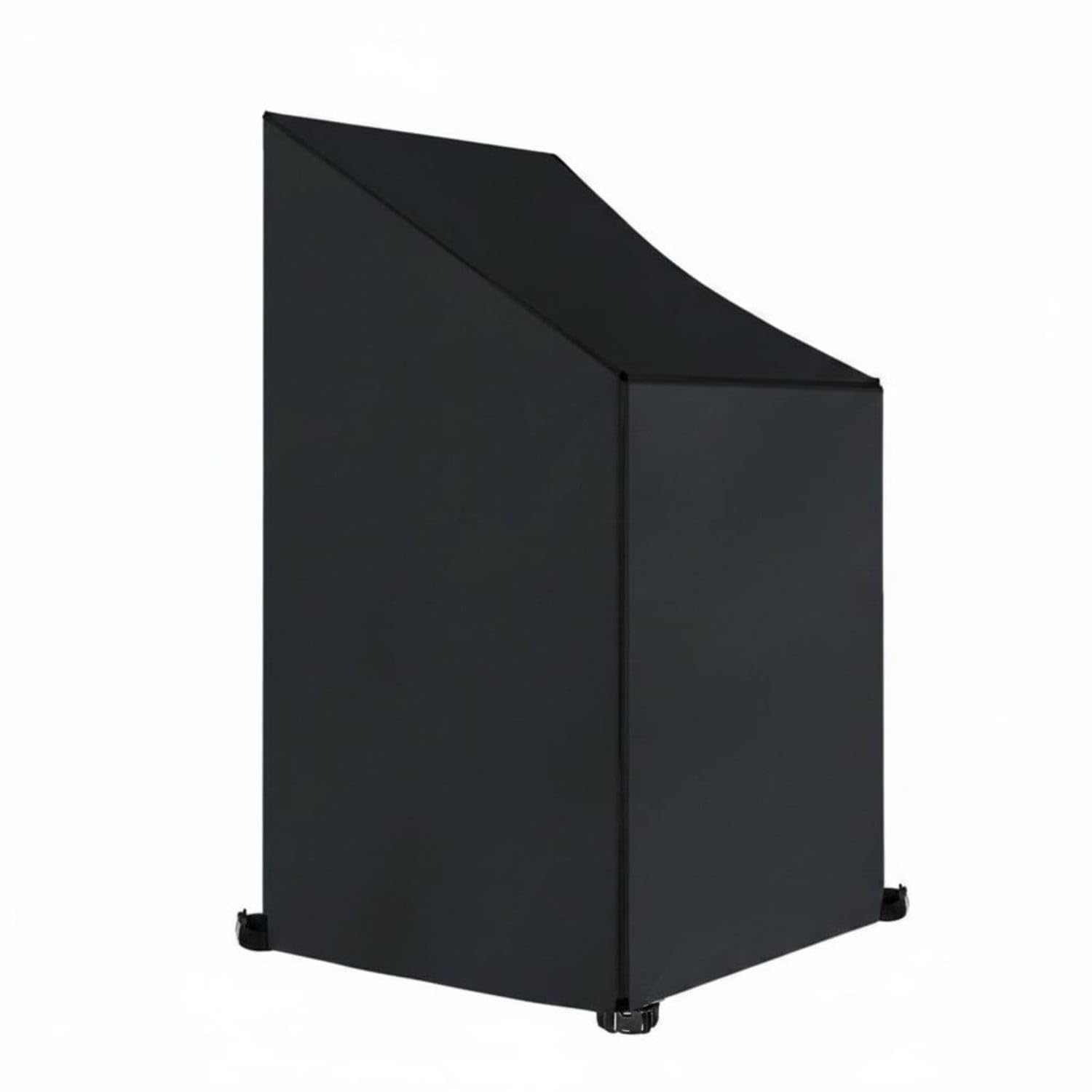 Waterproof Stackable Patio Chair Cover Weather Resistant Stacking Chair Cover Dustproof Heavy Duty for Garden, 64-64-120-70cm, Black 600D PVC | Home & Garden-image-31