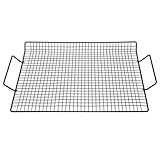 TOVINANNA Square Non-stick Coated Stainless Steel Bbq Cooking Grid with Double Handles Portable Grill Rack