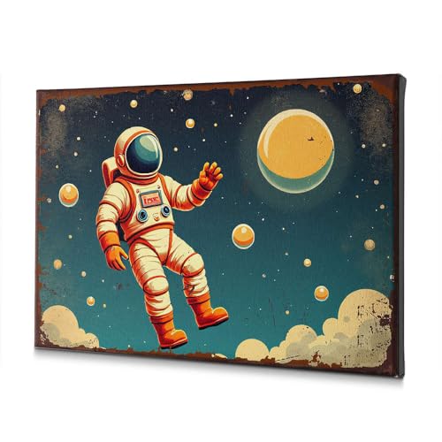 Toile salle de bain astronaute espace pour égayer une pièce sombre et triste 30x40