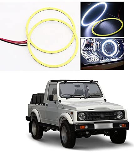 PRIKNIK DRL Daytime Running Light Angle Eyes Led Ring DRL Halo Ring 70mm COB Chips for Headlight Compatible with G-ypsy K-ing