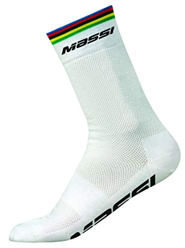 Massi Campione Mondo L Calzini, Unisex Adulto, Bianco, L