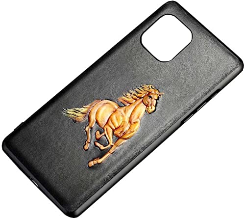 Protection écran et photo iPhone 13 étui cuir gaufré cheval antichoc