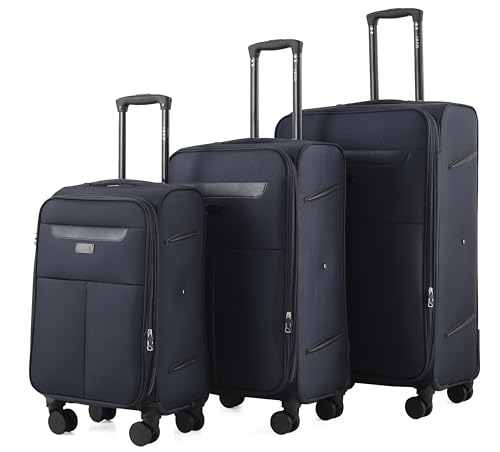 IZOD Liam Soft Shell Lightweight Expandable 360 Dual Spinning Wheels Combo Lock 28", 24", 20" 3 Piece Luggage Set3