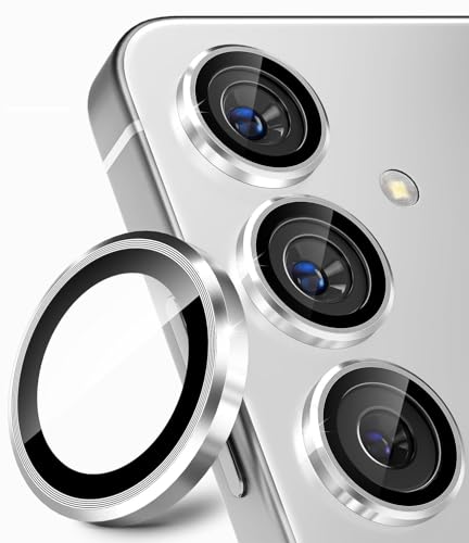 Image of ZARALA Camera Lens Frame Glass Compatible with Samsung Galaxy S25 FE 5GTempered Glass Aluminum Alloy Frame Individual Camera Lens Protector Cover (S25 FE 5G, Silver)