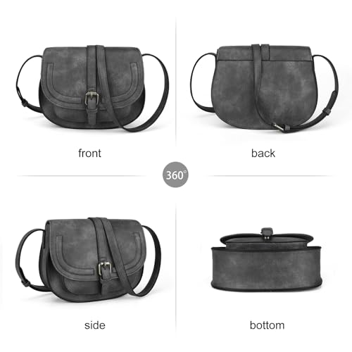 Image of AFKOMST Crossbody Bags for Women,Small Saddle Purse and Boho Cross Body Handbags,Vegan Leather