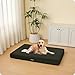 HMTOPE Orthopädisches Hundebett, 10cm Dicke Hundekissen für Mittelgroße Hunde, Grosse Hunde, Abnehmbar und Waschbar Hundematte, rutschfeste Unterseite, Wasserdichtes Innenfutter, 112 cm, Olivgrün