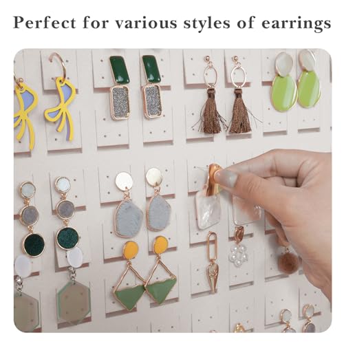 Lolalet Hängender Ohrring Organizer mit 20 Haken und 608 Löcher für Ohrringe, jewelry organizer Schmuckaufbewahrung Wand Ohrringe Kleiderbügel Piercing Ohrring Aufbewahrung - Beige, 1 Stück
