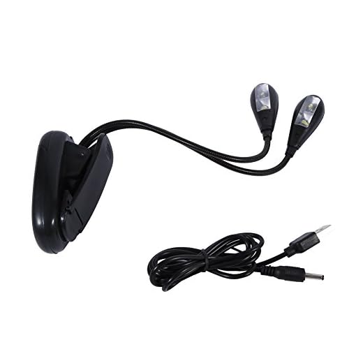 Clipe De Iluminação LED, Clipe Flexível De 2 Braços Duplos Em 4 Luzes LED Para Lâmpada De Tablet Para Leitura De Livros