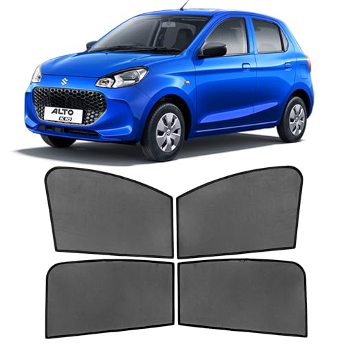 Image of AutoStory Custom Fit Black Mesh Car Sunshade for Alto K10 2022-2025 | UV & Heat Protection Car Window Curtains | Privacy Car Sun Shade | Breathable Vehicle Specific Side Window Shades