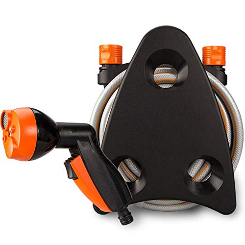 Garden Hose Hook Durable Wall Garden Hose Holder Bracket Water Hose Reel Suitable for Playful Yard Flush Car Cleaning Garden Watering Reduced Footprint (Color : Black, Size : 14x20x15cm)