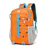 flintronic 30L Wanderrucksack Herren Damen, Ultraleichter Faltbar Klein Rucksack, Wasserdichter Reiserucksack Trekkingrucksack, Backpack Travel Daypack für Wandern, Reisen, Klettern, #A Orange