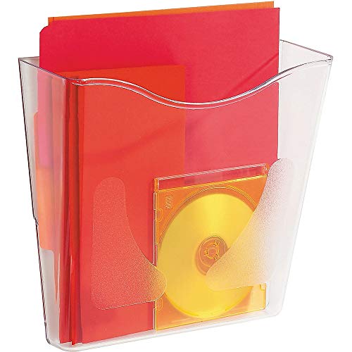 Deflecto Euro-Style DocuPocket, Wall File Organizer, Clear, Single Pocket, 10' x 10.25' x 4' (63001)