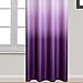 Yakamok Light Blocking Gradient Color Curtains Purple Ombre Blackout Curtains Room Darkening Thermal Insulated Grommet Window Drapes for Living Room/Bedroom (Purple, 2 Panels, 52x84 Inch)