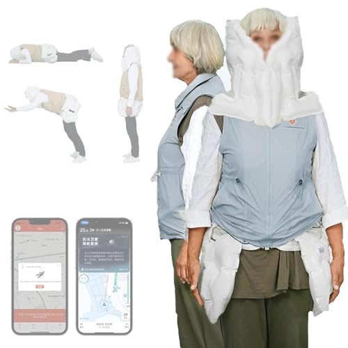 GCLCPAEN Chaleco Anticaídas con Airbag para Personas Mayores,Tallas S-3xl,con Recordatorio De Caídas,con Posicionamiento,Apertura Rápida De 0,08S,Reutilizable,para Personas con Problemas De Salud 3XL
