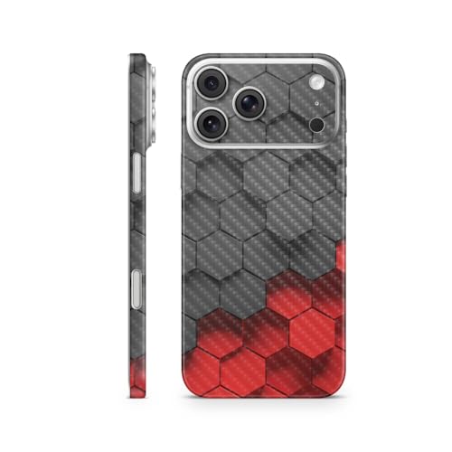 Carbon Fiber Phone Skin Compatible with Apple iPhone 17 Pro Max - Two-Tone Hex - Premium 3M Vinyl Protective Wrap Decal Cover - Easy to Apply | Crafted in The USA by MightySkins by Vision Signs & Graphics - Used condition - US$13.51