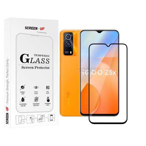Image of ScreenUp Tempered Glass For Vivo Iqoo Z5x - Ultra Clear, 9H Scratch Resistant, Full Coverage, Easy Install Screen Protector