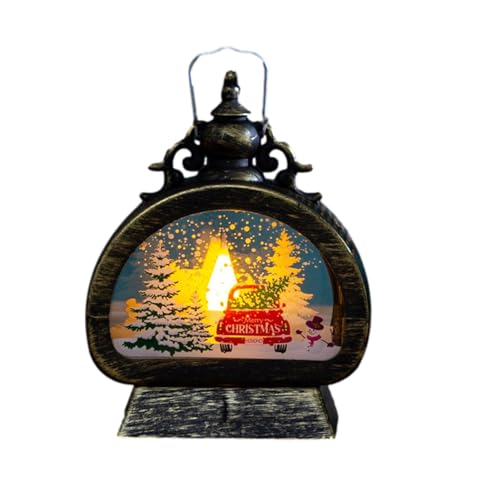 Lanterna de neve de Natal | Lâmpada de mesa para cena de árvore de Natal - Ornamento de tapeçarias v