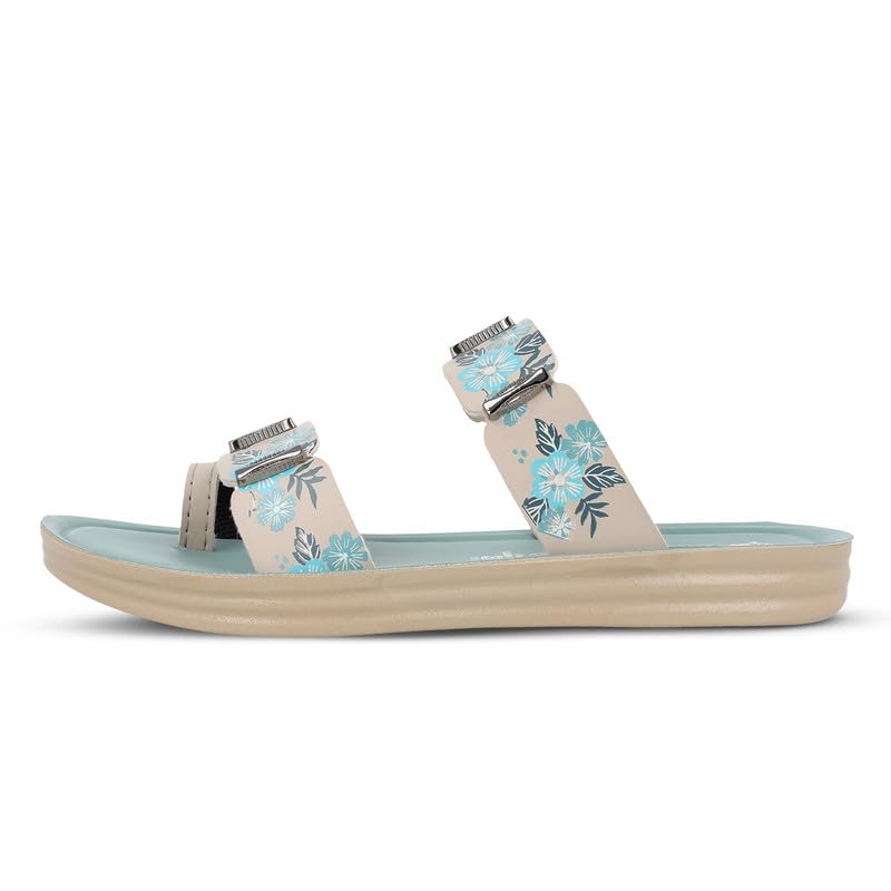 Image of WALKAROO Flat Sandals For Women|Soft Cushion Footbed, Lightweight PU Sole & Slip-On Sandals|WLR74018